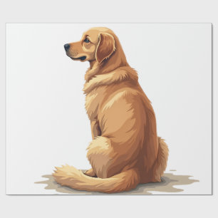 Vintage Goud Retriever Achteraanzicht Hond Liefheb Cadeaupapier