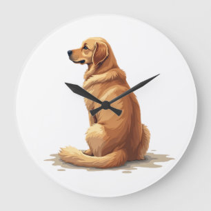 Vintage Goud Retriever Achteraanzicht Hond Liefheb Grote Klok