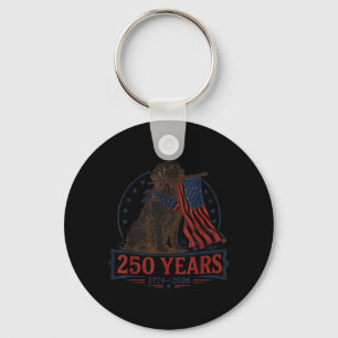 Vintage Goud Retriever Patriottische Hond 250 Jaar Sleutelhanger