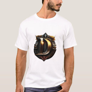 Vintage Gouden Letter "D" T-shirt