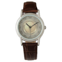 Vintage Gouden Romeins Cijfer Bruin Leren Horloge