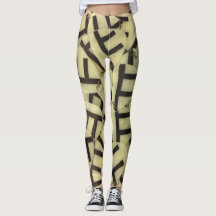 Vintage Gouden Sleutel Motief Abstracte Yoga Leggi