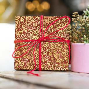 Vintage Gouden Spiraalpatroon Elegante Terraco Cadeaupapier