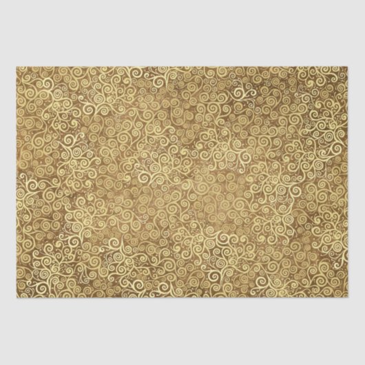 Vintage Gouden Spiraalpatroon Klasseer Abstract B Tissuepapier (Voorkant)