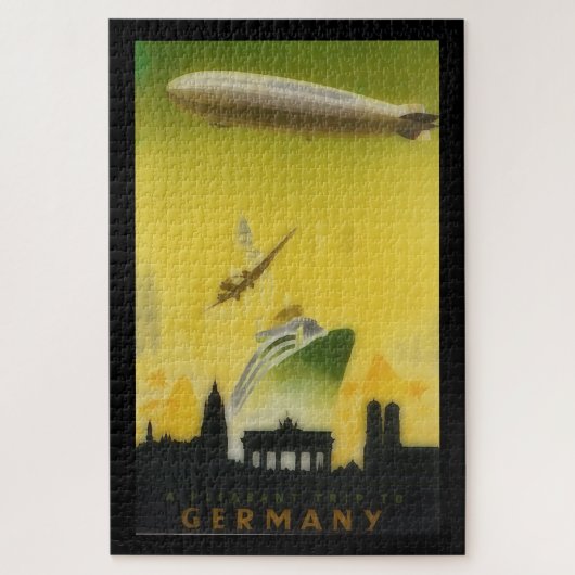 Vintage Graf Zeppelin affiche voyage Puzzle (Vertical)