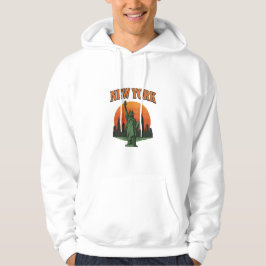 Vintage Grafisch Ontwerp uit New York – Standbeeld Hoodie