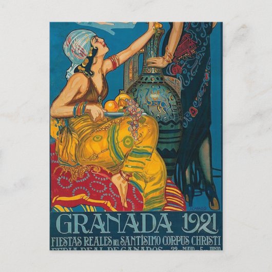 Vintage Granada Festival 1921 Carte postale Voyage (Devant)