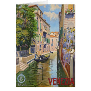 Vintage Grand Canal Gondolas Venise Italie Voyage