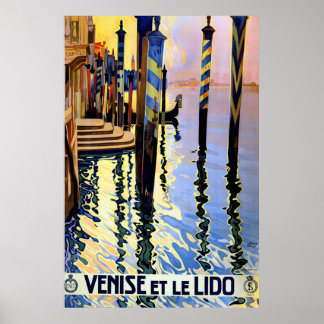 Vintage Grand Canal Venice Italie affiche de voyag