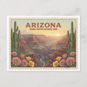 Vintage Grand Canyon National Park Arizona Woestij Briefkaart