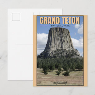 vintage Grand Teton National Park Wyoming Retro Feestdagenkaart