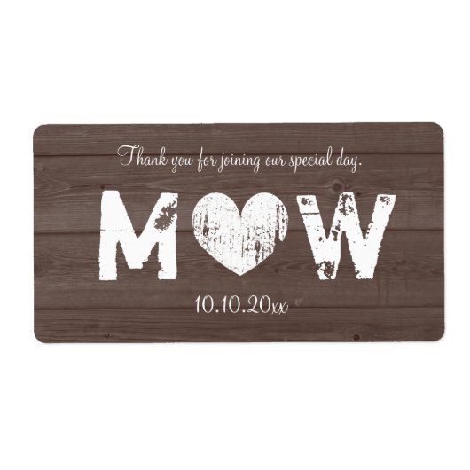 Vintage grange mariage bouteille d'eau étiquettes (Devant)