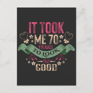 vintage Grappige 70 jaar oude zeggende quote Briefkaart