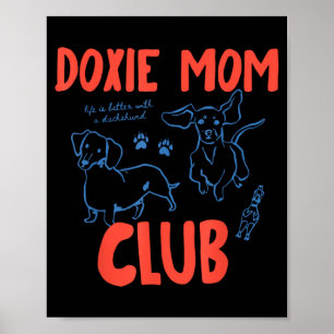 Vintage Grappige Doxie Moeder Club Weenie Hond Dac Poster