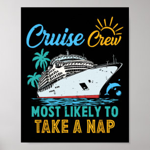 Vintage Grappige Familie Cruise Bemanning Meest Wa Poster