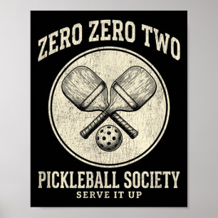 Vintage grappige pickleball samenleving nul nul tw poster