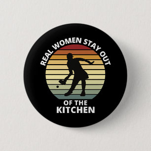 Vintage Grappige Pickleball Vrouwen Ronde Button 5,7 Cm