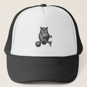 Vintage graveerwerk Uil Voetbal Coach T-shirt ontw Trucker Pet