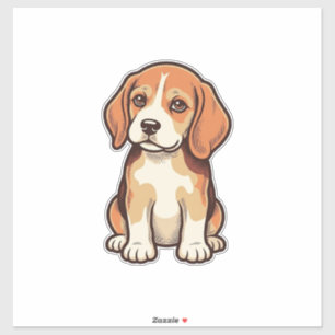 Vintage Gravure Beagle Puppy Vector Kunst_1 Sticker