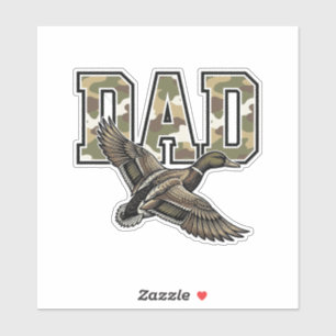 Vintage Gravure Eend Vader Camo Vector Shirt Ontwe Sticker
