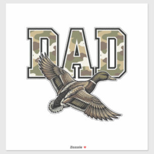 Vintage Gravure Eend Vader Camo Vector Shirt Ontwe Sticker