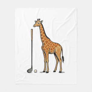 Vintage Gravure Giraffe Golf Vector T-Shirt Desi Fleece Deken