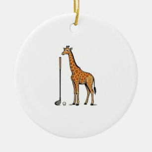 Vintage Gravure Giraffe Golf Vector T-Shirt Desi Keramisch Ornament