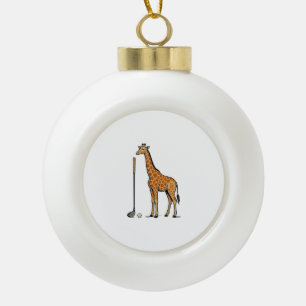 Vintage Gravure Giraffe Golf Vector T-Shirt Desi Keramische Bal Ornament