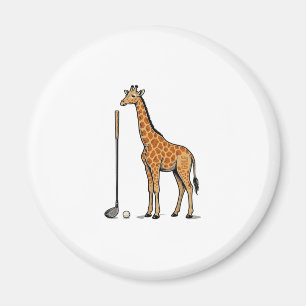 Vintage Gravure Giraffe Golf Vector T-Shirt Desi Magneet
