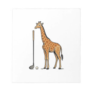 Vintage Gravure Giraffe Golf Vector T-Shirt Desi Notitieblok