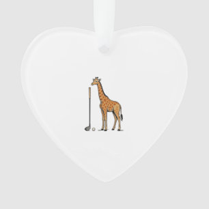 Vintage Gravure Giraffe Golf Vector T-Shirt Desi Ornament