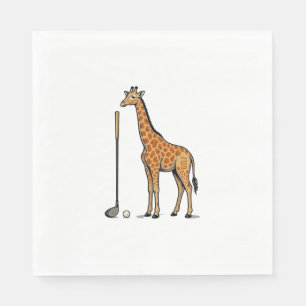 Vintage Gravure Giraffe Golf Vector T-Shirt Desi Servet