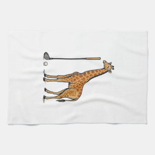 Vintage Gravure Giraffe Golf Vector T-Shirt Desi Theedoek