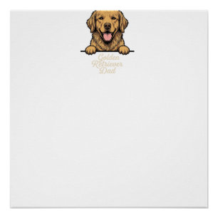 Vintage Gravure Gouden Retriever Vader Perfect Poster