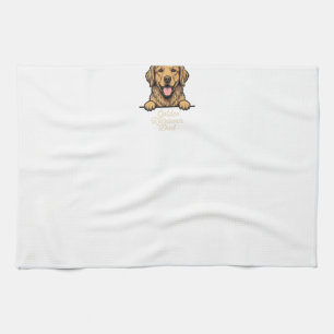 Vintage Gravure Gouden Retriever Vader Theedoek