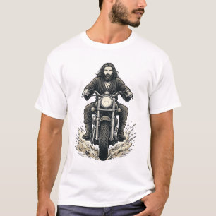 Vintage Gravure Motorrijder Vectorontwerp_1 T-shirt