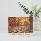 Vintage Great Chicago Illinois Fire Briefkaart (Staand voorkant)