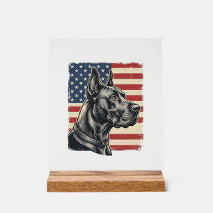 Vintage Great Dane Patriottische Vlag Vectorontwer Acryl Bord