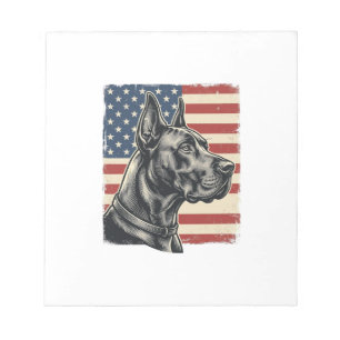 Vintage Great Dane Patriottische Vlag Vectorontwer Notitieblok
