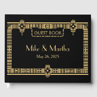 Vintage Great Gatsby Art Déco Mariage Livre d'hôte