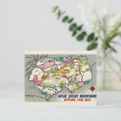 Vintage Great Smoky Mtns.-kaart Briefkaart (Staand voorkant)