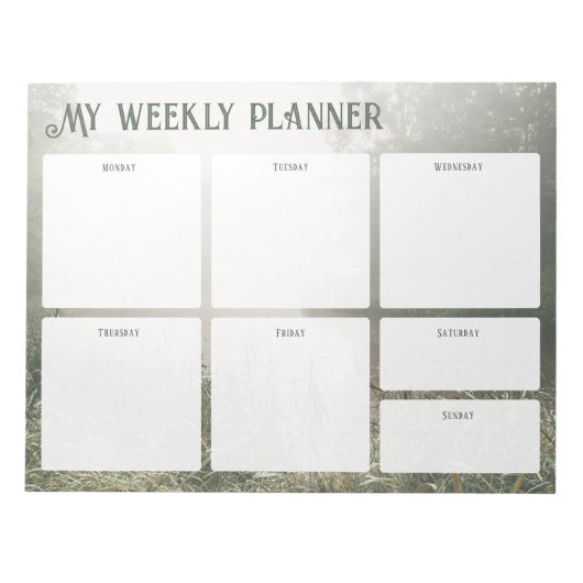 Vintage Green Academia Weekly Planner Notitieblok (Voorkant)