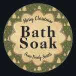 Vintage Green Christmas Tree Bain Étiquettes<br><div class="desc">Rien ne dit "Joyeux Noël" plus que la boîte de belles choses! Vous pouvez utiliser cet autocollant sur un ensemble de bocaux pour offrir à vos amis et à votre famille le don de l'autosoin en ajoutant des sels de bain aux herbes et pétales séchés, du lait de bain, du...</div>
