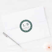 Vintage Green Leaf Motive Ronde Sticker (Envelop)