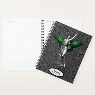 Vintage Green Wing Fairy Art Déco Personnalisé