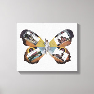 Vintage Greenville South Carolina Fairy Lady art Canvas Afdruk