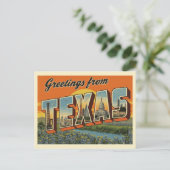 Vintage "Greetings from Texas" Briefkaart (Staand voorkant)