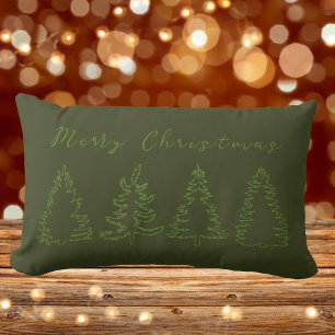 Vintage grenen boom rustieke groene kerst lumbale  kussen