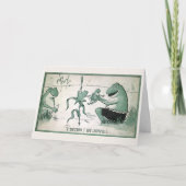 Vintage grenouilles jumeaux félicitations carte de (Devant)