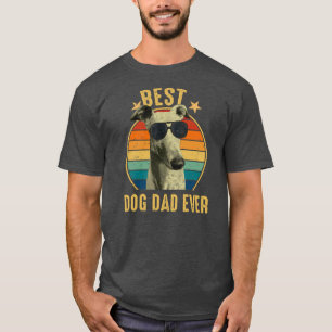 Vintage Greyhound Glasses Best Dog Dad Ever T-shirt